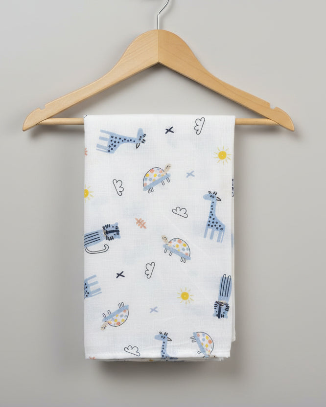 Animals Print Unisex Muslin Baby Blankets