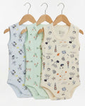1-piece Unisex Colored Printed Cut Sleeve Bodysuit (3/6 and 6/12 months)