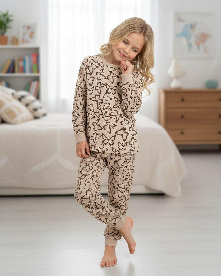 Butterfly Patterned Cotton Pyjama Set