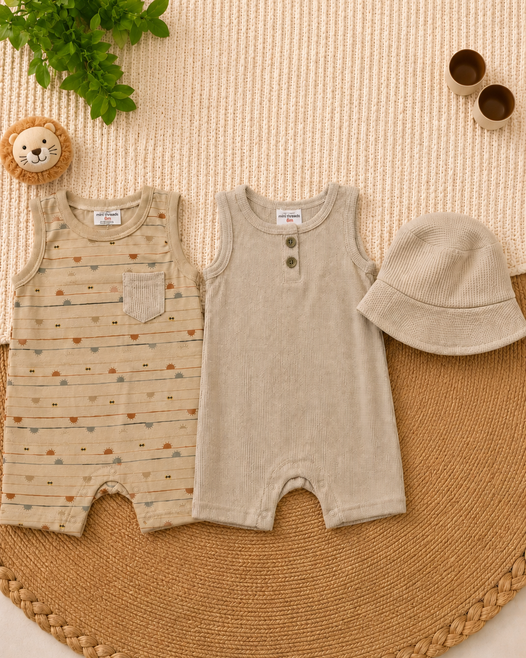 2-Piece Romper Set with Hat (6 and 9 months)