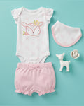 3-Piece Summer Set - embroidered deer (3 up to 12 months)