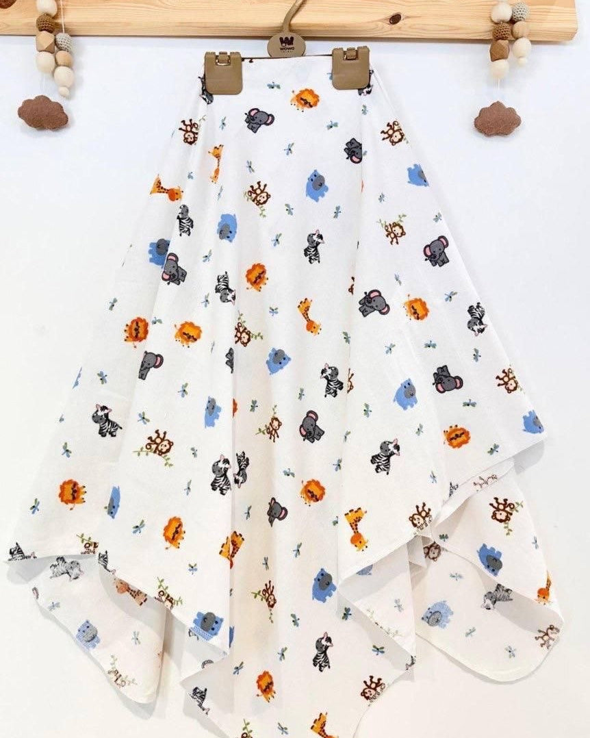 Animals Patterned Cotton Blanket