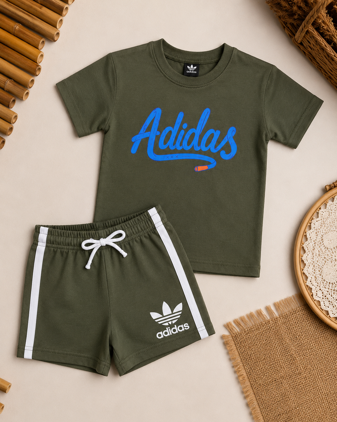 Adidas Summer Set- Army Green (3-10 years)