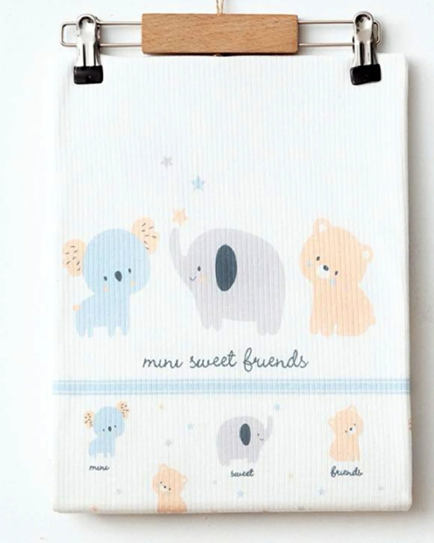 Bear and Elephant Patterned Cotton Blanket
