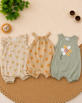 Flower Graphic 3-Piece Romper Set (3 months)