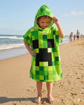 Mine craft Hooded Poncho Towel