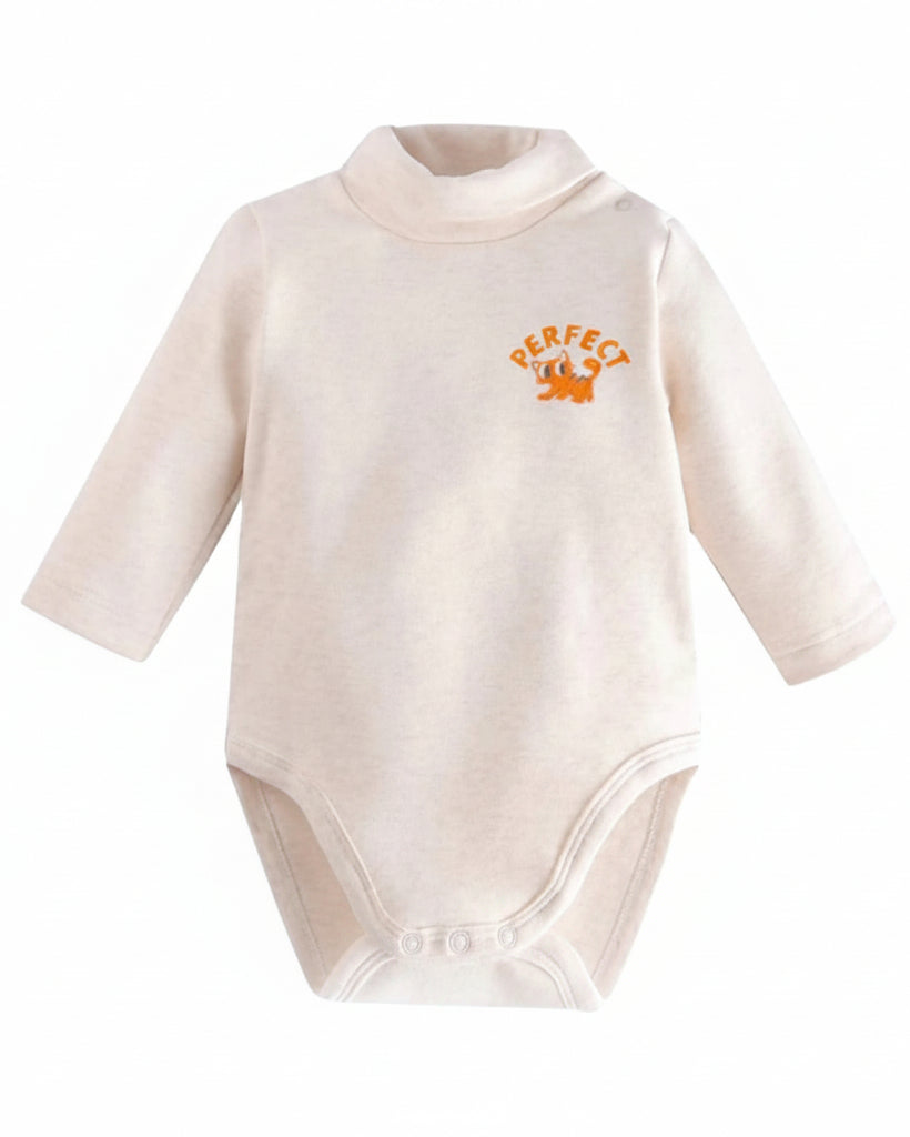 Baby Long-Sleeve Bodysuit-Beige