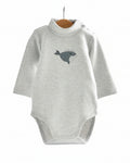 Baby Long-Sleeve Bodysuit-Grey