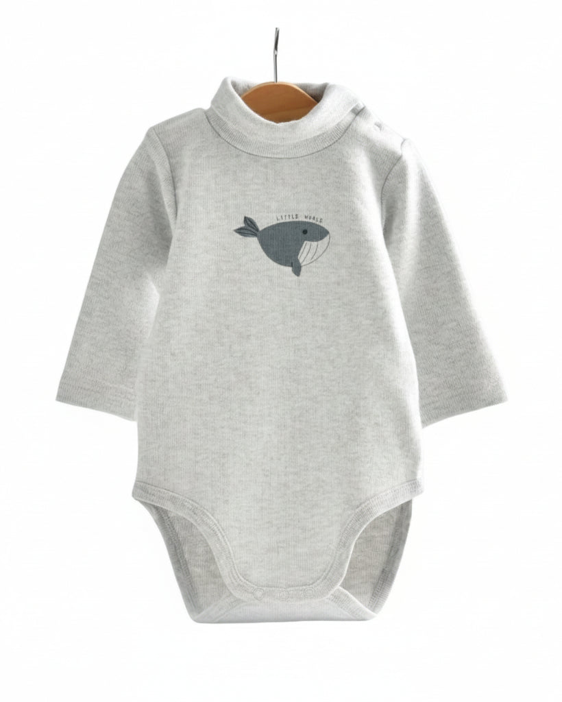 Baby Long-Sleeve Bodysuit-Grey