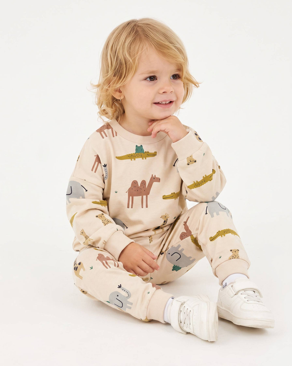 Baby Boys Safari Animals Printed Cotton Pajama Set (9-36 months)