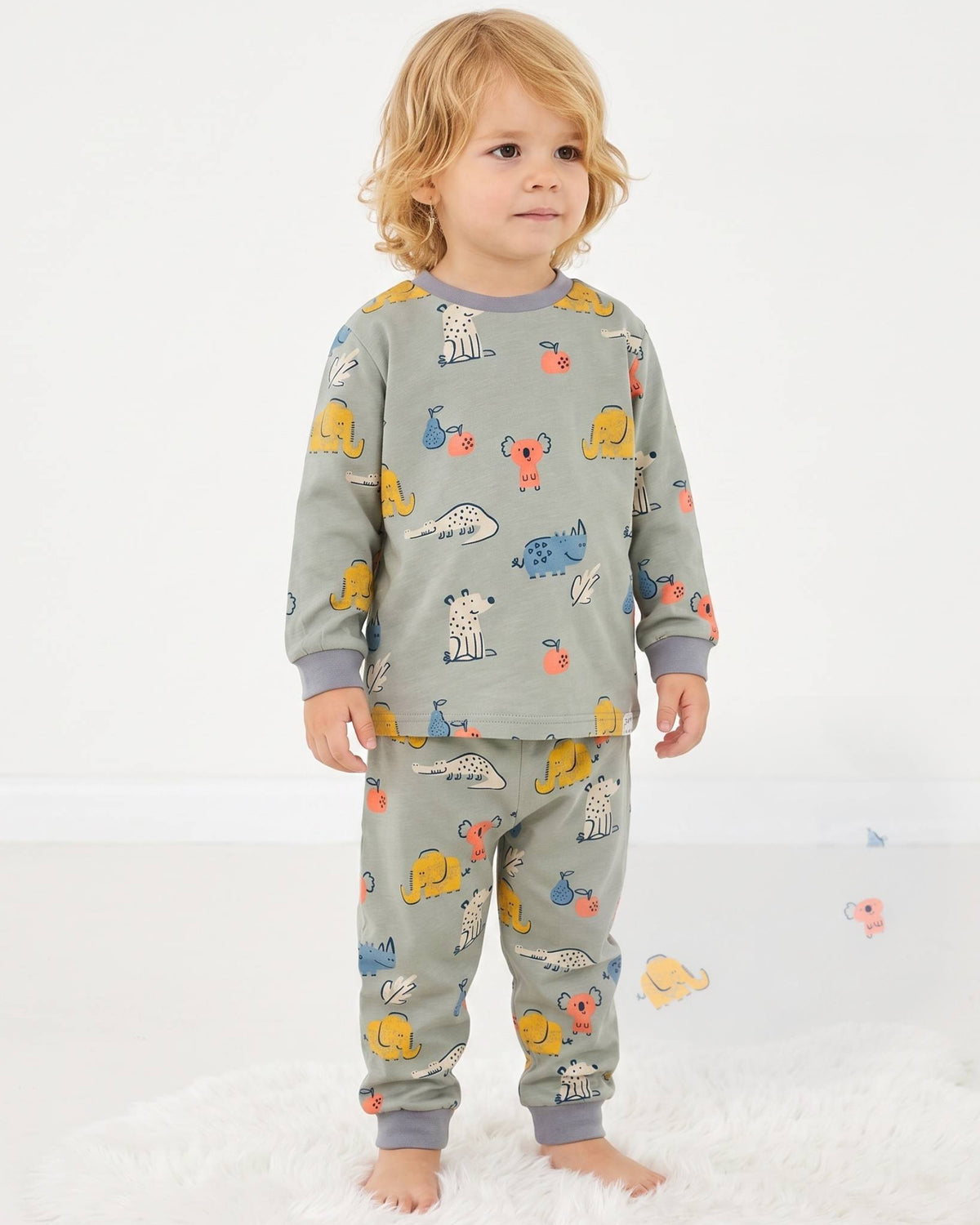 Baby Boys Animals Printed Cotton Pajama Set (9-36 months)