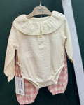 2-Piece Ruffle Bodysuit & Gingham Pants Set