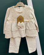 Baby Girl  Beige Color Seasonal Two-Piece Set