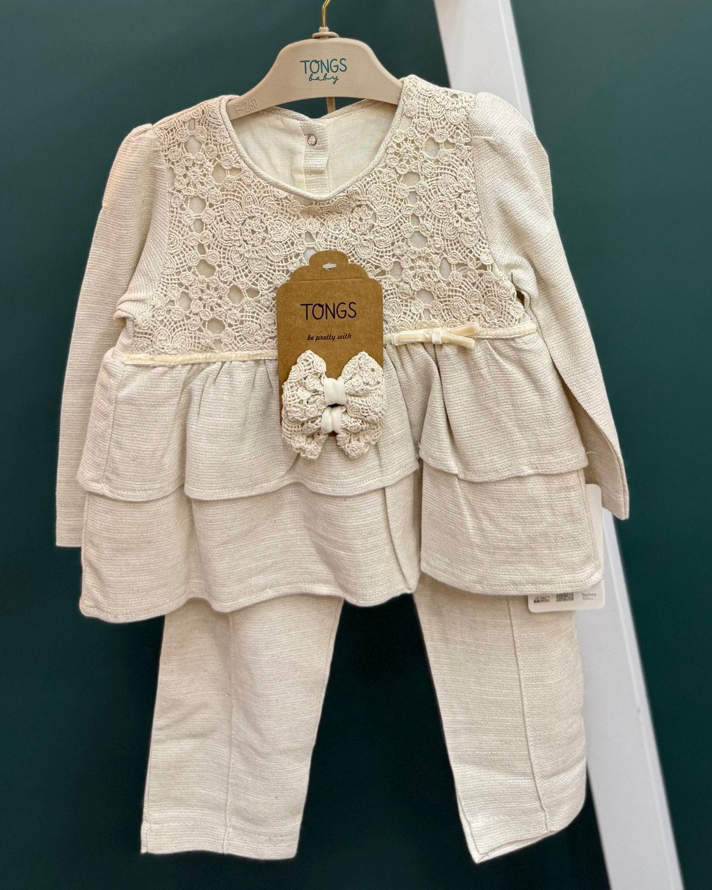 Baby Girl  Beige Color Seasonal Two-Piece Set