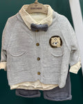 Little Lion Cozy Grey Knit Set