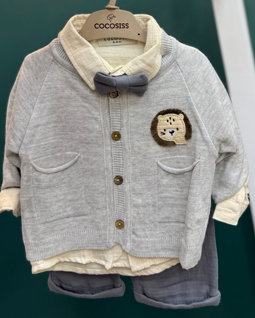 Little Lion Cozy Grey Knit Set