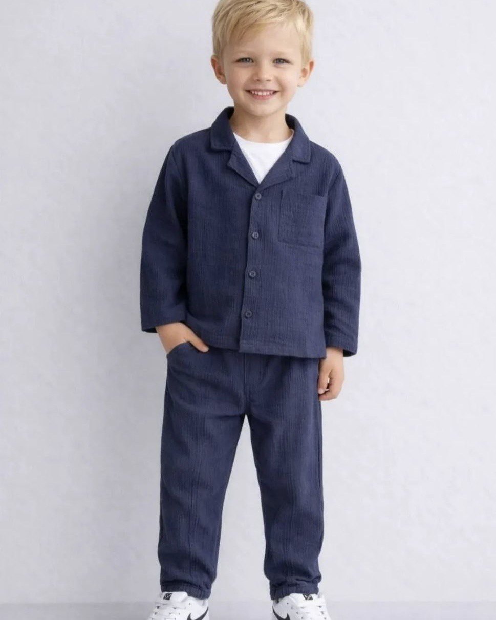 Boys’ Navy Relaxed Fit Two-Piece Set
