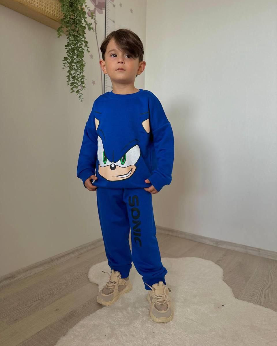 Boys' Sonic Pattern Cotton Tracksuit