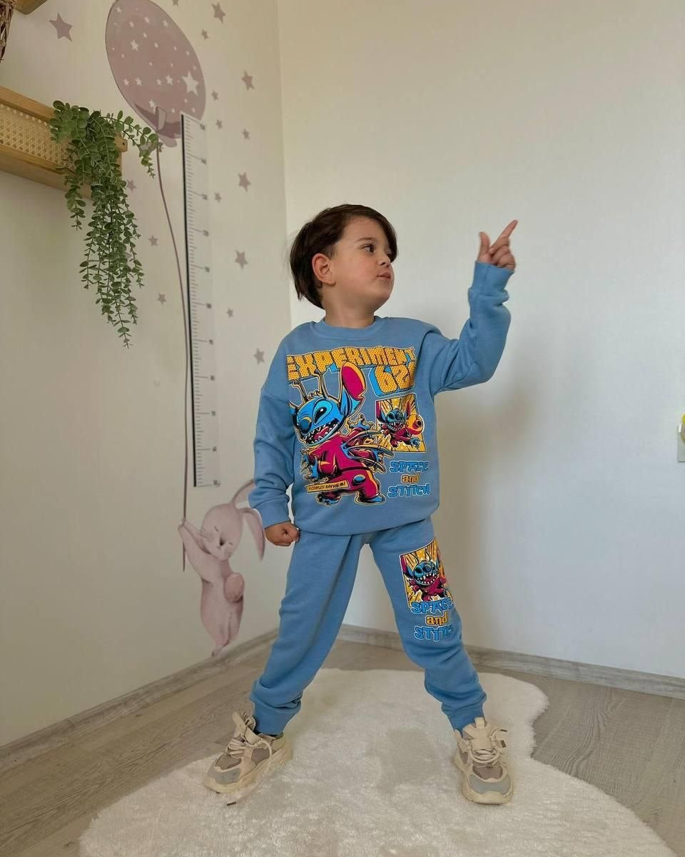 Boys' Stitch Pattern Cotton Tracksuit