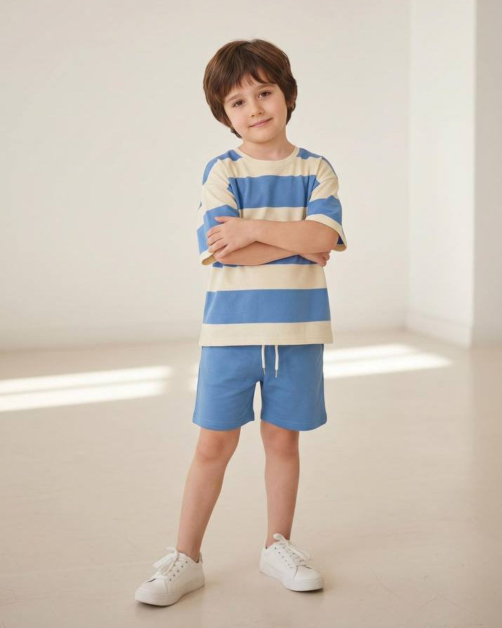 Striped Pattern Short Set -Available In 3 Colors (3-10 years)