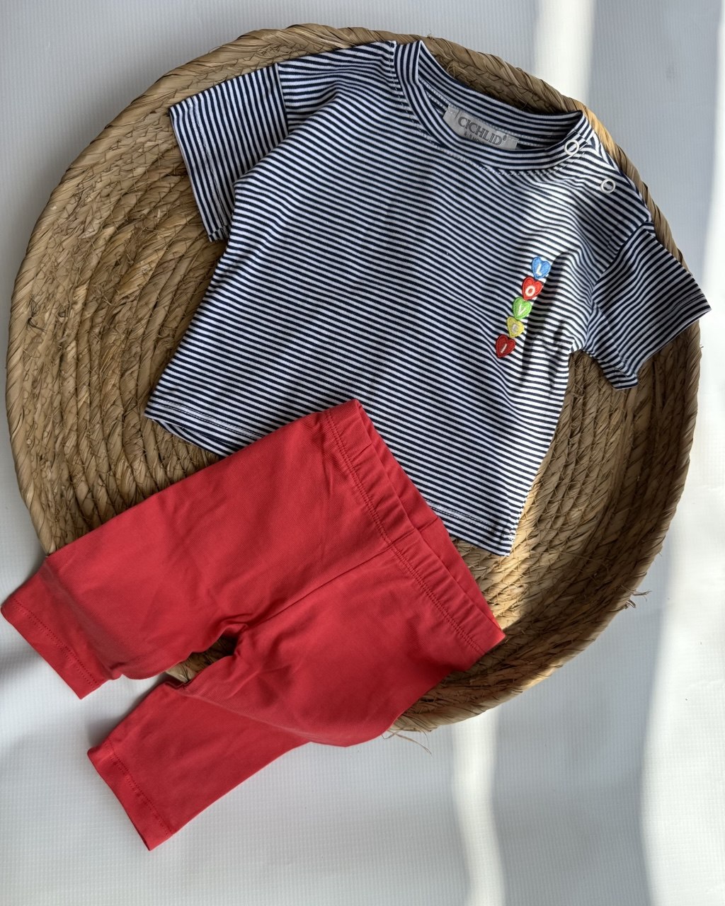 "Kind Heart" Ribbed Tee & Floral Leggings Set ( 6 months- 3 years)