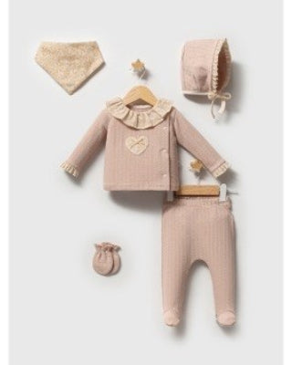 Newborn Girl Baby Powder Color Cotton Set(0-1months)