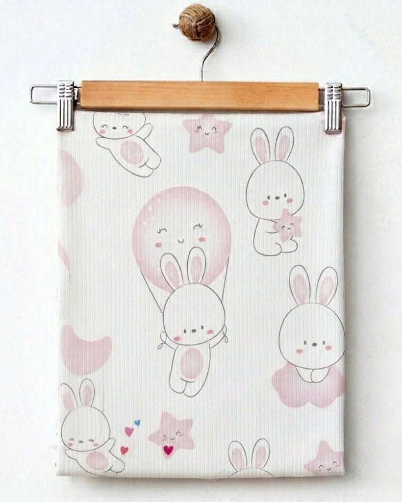 Bunny and Balloons Patterned Cotton Blanket