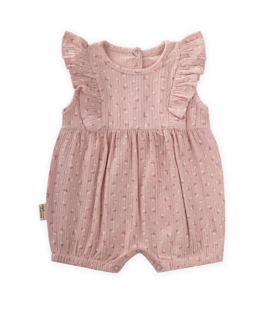 Ruffle Shorts Jumpsuit-Pink