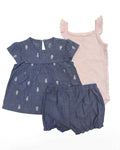 Baby Girl 3-Pcs Summer Set- Pineapple