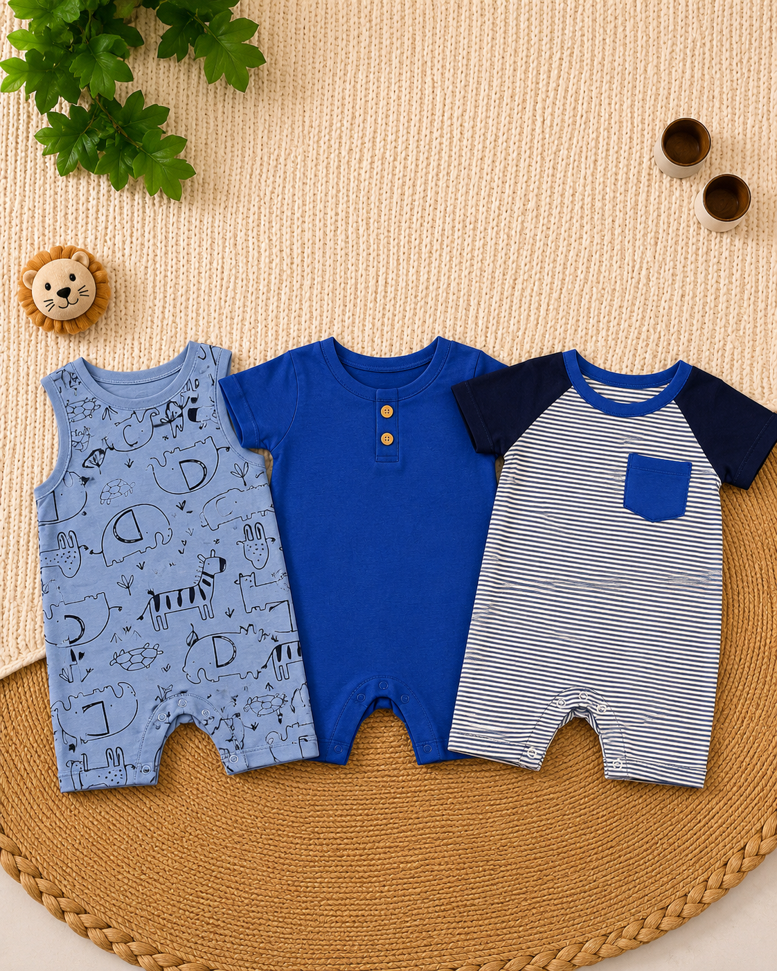 Elephant 3-Piece Romper Set (3 up to 18 months)