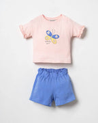 Short Set With Periwinkle Blue Short for Baby Girl ( 9 months-3 years)