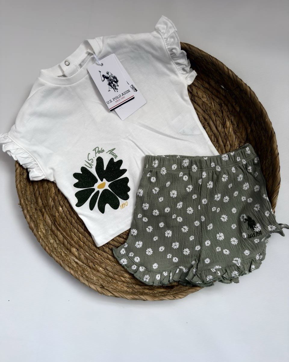 U.S. Polo Assn Daisy Flutter Set (6 months up to 3 years)