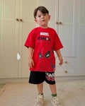 Spider Man Red Cotton Short Set(5-6 years)