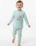 Rabbits Patterned Cotton Pyjama-Baby Blue (2-5 Years)