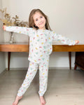 Butterfly Patterned Cotton Pyjama Set-Grey