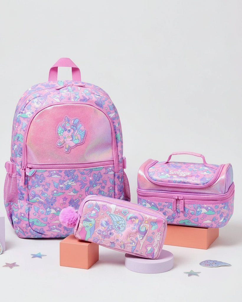 Smiggle Unicorn 3-Piece School Bag Set
