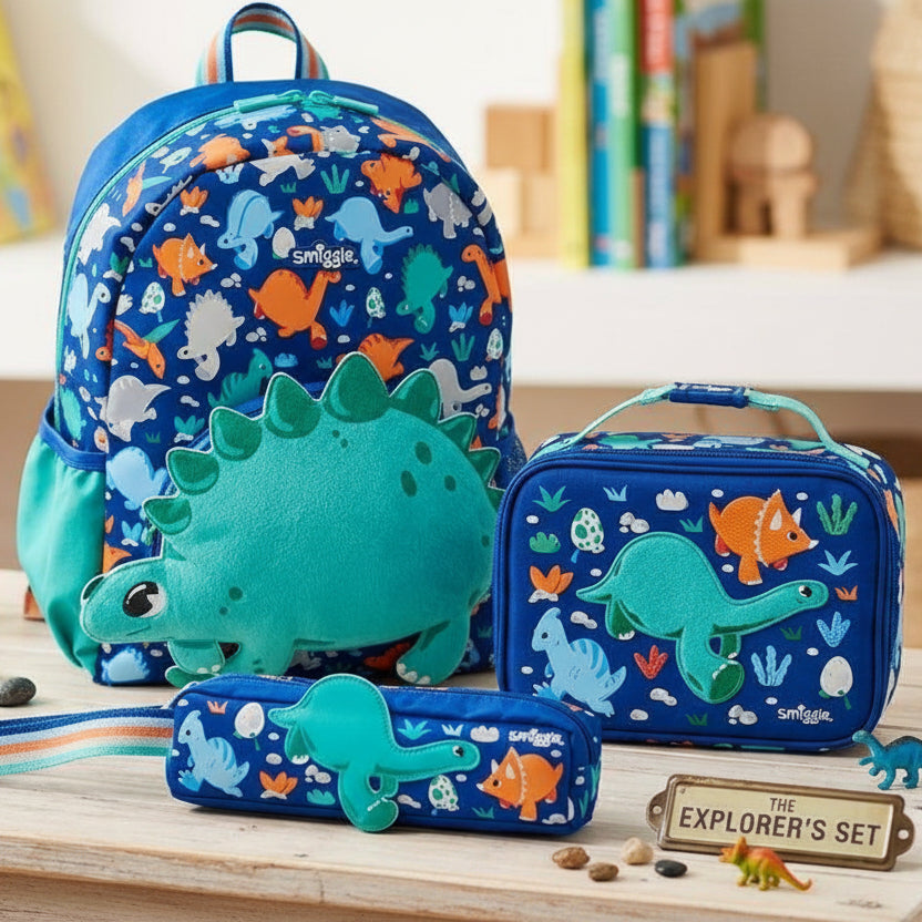 Smiggle Dino 3-Piece School Bag Set