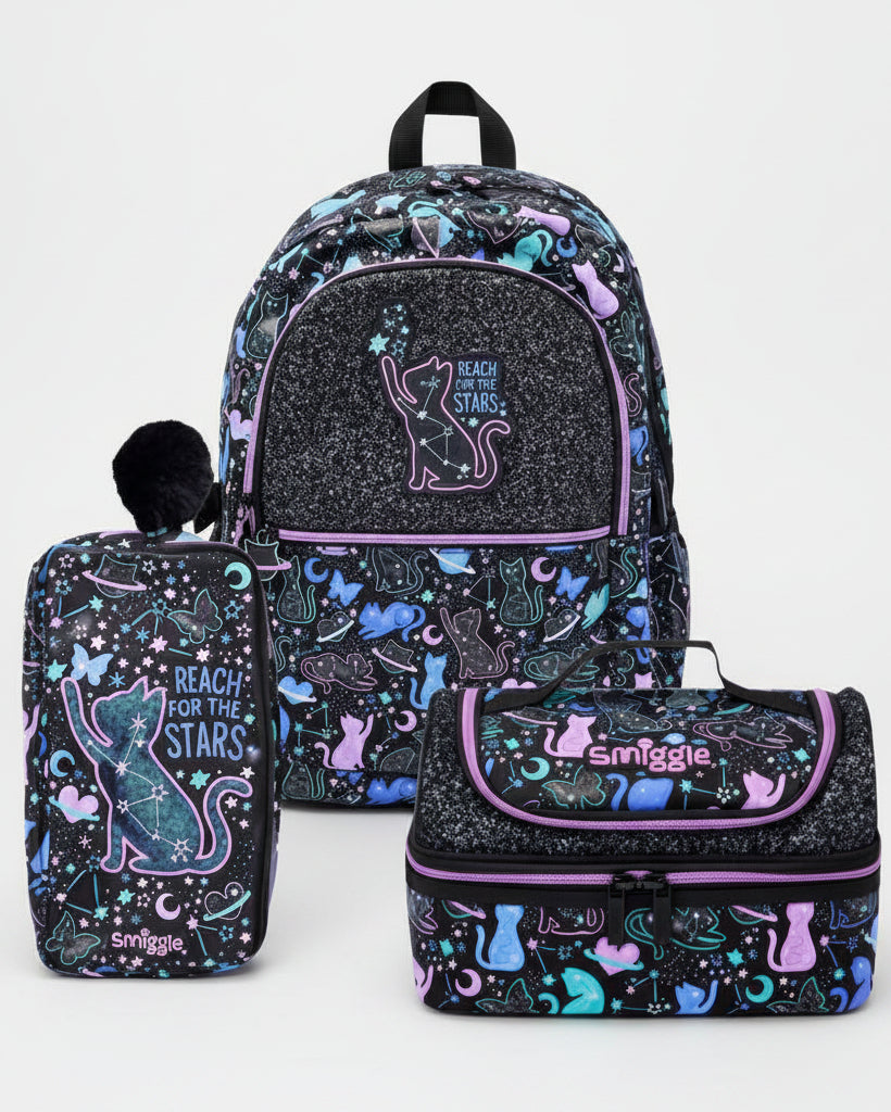 Smiggle Cat 3-Piece School Bag Set