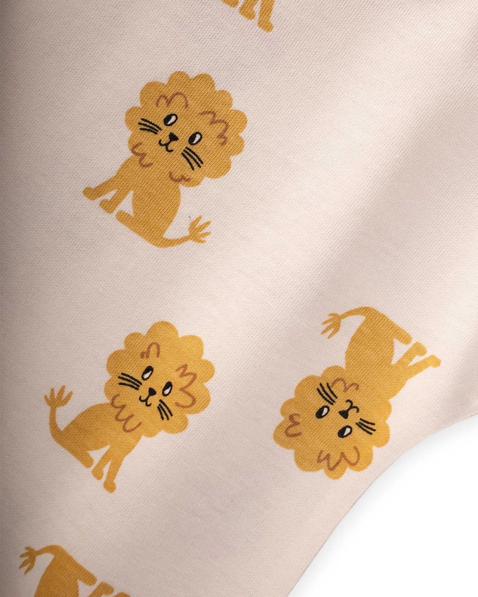 Cream Cotton Romper With Lion Print(0-3 years)