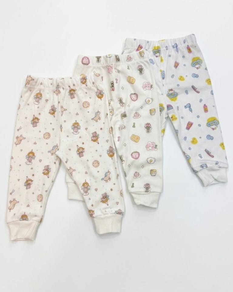 1-piece White Printed Pants (0-24 months)