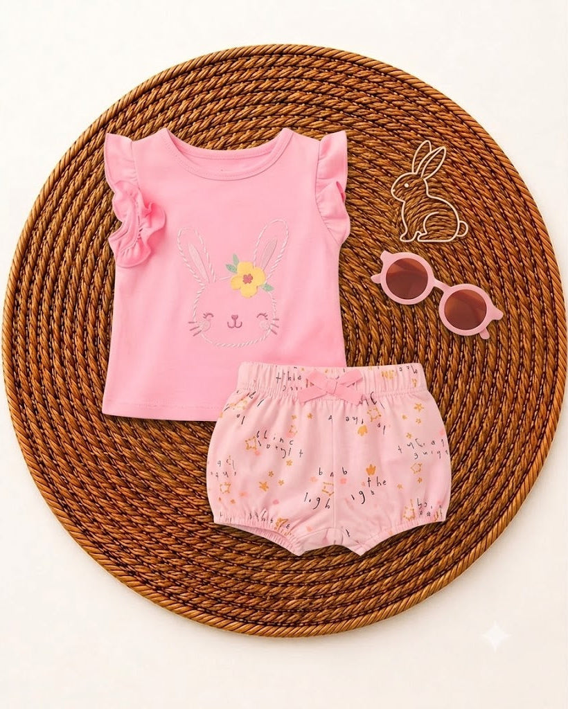 3-Piece Summer Outfit with Sunglasses- Bunny (3 up to 18 months)