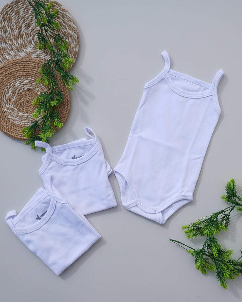 1-piece White Cut  Sleeve Bodysuit (0-24 months)
