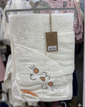 Cute Cat white Baby Towel Set With loofah
