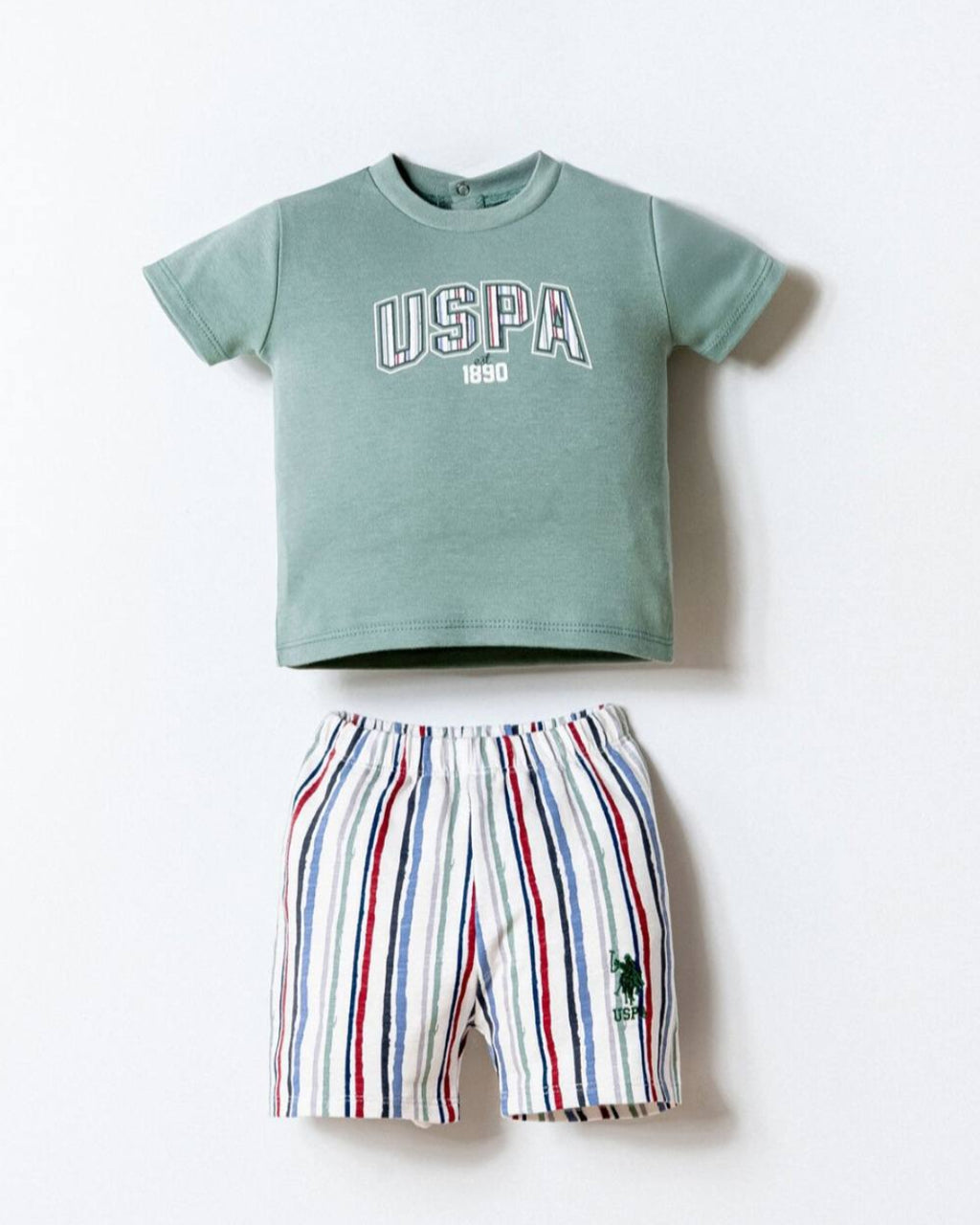 U.S. Polo Assn Mint Multi-Stripe Set (6 months up to 3 years)