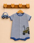Blue Truck One-Piece Cotton Romper