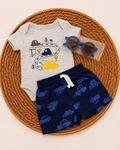 4-Piece Summer Outfit with Sunglasses-Cars (3 up to 12 months)