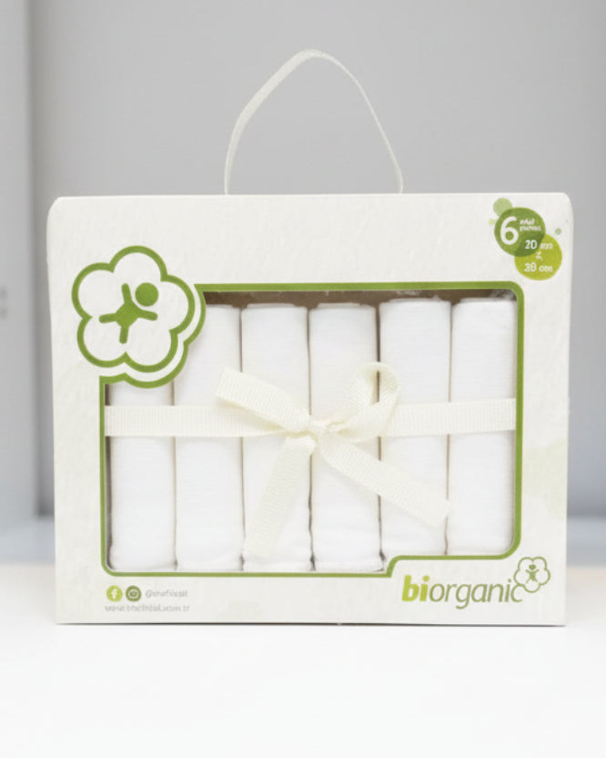 White Cotton  Baby Wash Cloths ( 6 pcs)