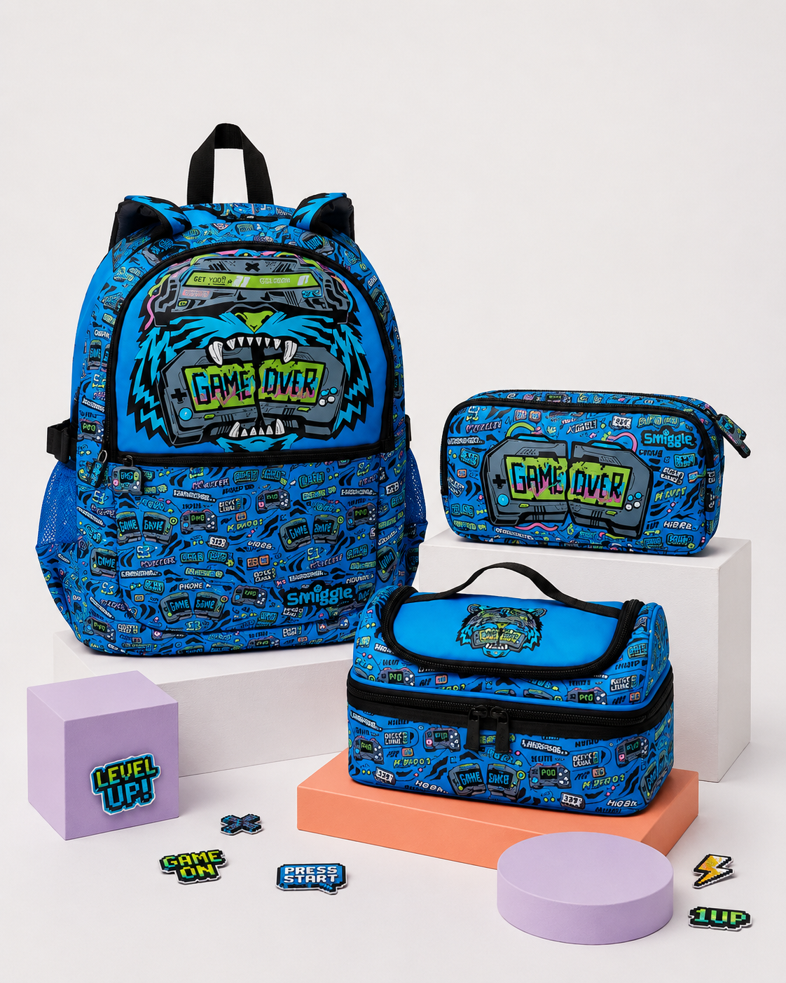Smiggle Gaming 3-Piece School Bag Set | G1-G4 | 42cm