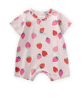 Strawberry Patterned Cotton Romper