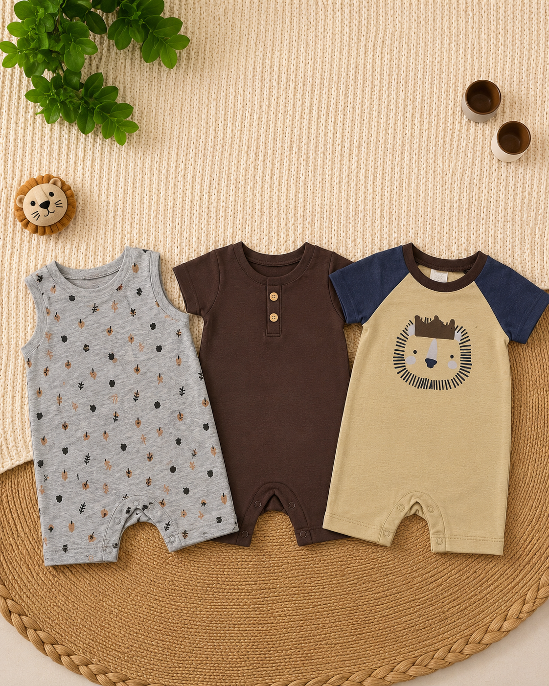 Lion 3-Piece Romper Set (3 up to 18 months)
